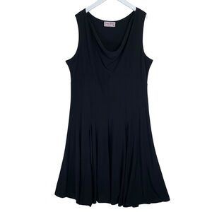 plus size Stylish Black cowl neck  XL flared  dress TANGO MANGO